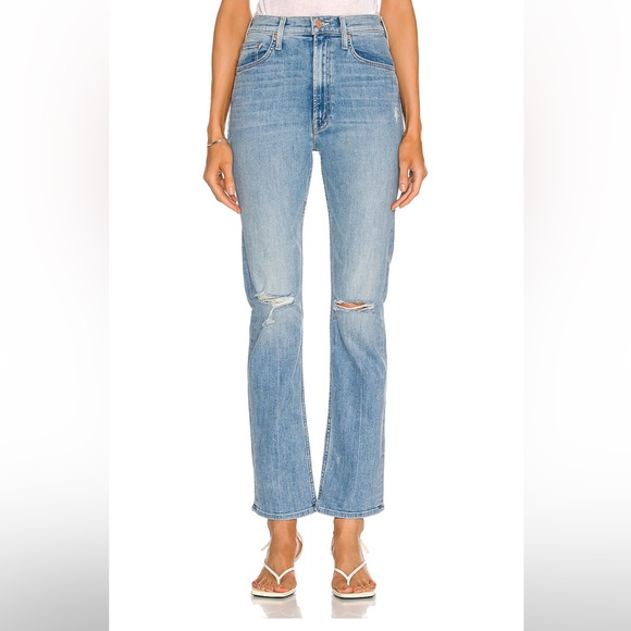 MOTHER High Waisted Rider Skimp Straight Leg Stretch Jeans in Dreamer Size 27 - Picture 8 of 14